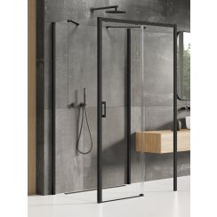New Trendy Prime cabină de duș 130x80 cm dreptunghiular negru semi lucios/sticlă transparentă K-0949