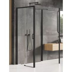 New Trendy Prime Black cabină de duș 120x110 cm dreptunghiular negru semi lucios/sticlă transparentă K-1604
