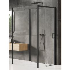 New Trendy Prime Black cabină de duș 110x90 cm dreptunghiular negru mat/sticlă transparentă K-1338