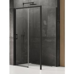 New Trendy Prime Black cabină de duș 140x80 cm dreptunghiular negru semi lucios/sticlă transparentă K-1321