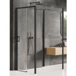 New Trendy Prime Black cabină de duș 120x100 cm dreptunghiular negru mat/sticlă transparentă K-1619