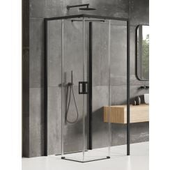 New Trendy Prime Black cabină de duș 90x90 cm pătrat negru semi lucios/sticlă transparentă K-0998