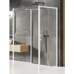 New Trendy Prime White cabină de duș 100x90 cm dreptunghiular alb mat/sticlă transparentă K-1074