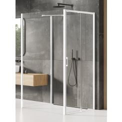 New Trendy Prime White cabină de duș 120x100 cm dreptunghiular alb mat/sticlă transparentă K-1083