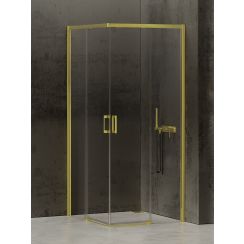 New Trendy Prime Light Gold cabină de duș 90x70 cm dreptunghiular auriu luciu/sticlă transparentă D-0418A/D-0415A