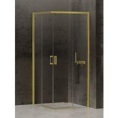 New Trendy Prime Light Gold cabină de duș 100x90 cm dreptunghiular auriu luciu/sticlă transparentă D-0420A/D-0419A