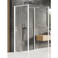 New Trendy Prime White cabină de duș 120x100 cm dreptunghiular alb mat/sticlă transparentă K-1435