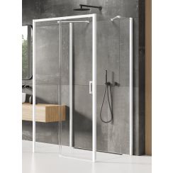 New Trendy Prime White cabină de duș 130x80 cm dreptunghiular alb mat/sticlă transparentă K-1017