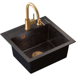 Quadron Art Johnny 110 chiuvetă cu robinet și dozator negru/negru ART5047C1BP_3323502_PVDBSC1_D