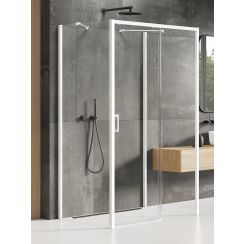 New Trendy Prime White cabină de duș 130x100 cm dreptunghiular alb mat/sticlă transparentă K-1047