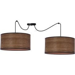 Candellux Legno lampă suspendată 2x40 W negru-lemn-maro 32-18397