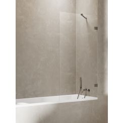 New Trendy Avexa Gunmetal Brushed paravan cadă 60 cm o piesă maro periat/sticlă transparentă EXK-3516