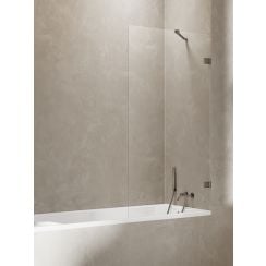 New Trendy Avexa Gunmetal Brushed paravan cadă 80 cm o piesă maro periat/sticlă transparentă EXK-3518