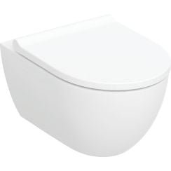 Geberit Acanto vas wc cu capac soft-close agăţat fără margine cu spălare turbionară alb lucios 502.774.00.1