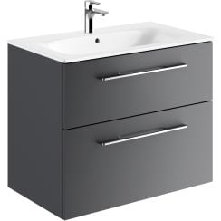 Geberit Selnova Square lavoar cu dulap 80 cm gri 501.241.00.1