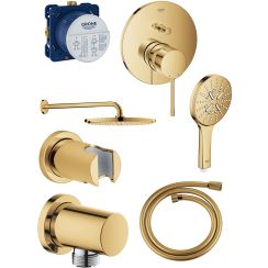 Set cap de duș Grohe Rainshower 26066GL0, baterie cadă-duș Grohe Essence 24058GL1, 26574GL0, 27057GL0, 35600000, 27074GL0, 28362GL0
