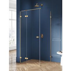 New Trendy Avexa Gold Brushed cabină de duș 120x90 cm dreptunghiular auriu periat/sticlă transparentă EXK-1768