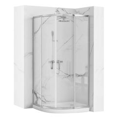 Rea Look cabină de duș 80x80 cm semicircular crom luciu/sticlă transparentă REA-K7904