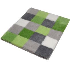 Kleine Wolke Caro covor de baie 65x55 cm dreptunghiular alb-gri-negru-verde-mix culori 5426617539