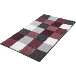 Kleine Wolke Caro covor de baie 150x85 cm dreptunghiular alb-gri-negru-mix culori-bordo 5426407453