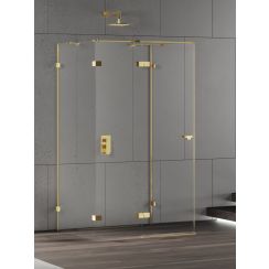 New Trendy Eventa Gold Shine cabină de duș 90x90 cm pătrat auriu luciu/sticlă transparentă EXK-4800