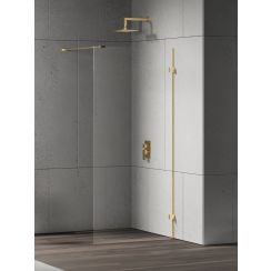 New Trendy Eventa Gold Shine perete cabină de duș walk-in 110 cm auriu luciu/sticla transparentă EXK-4842