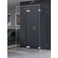 New Trendy Eventa cabină de duș 90x80 cm dreptunghiular crom luciu/sticlă transparentă EXK-4578