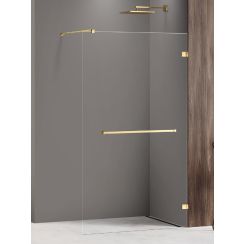 New Trendy Avexa Gold Shine perete de duș 140 cm auriu luciu/sticla transparentă EXK-7075