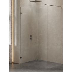 New Trendy Avexa Gunmetal Brushed perete cabină de duș walk-in /sticla transparentă EXK-7097