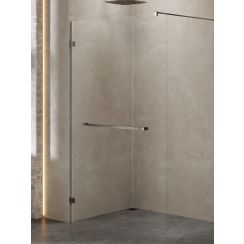 New Trendy Avexa Gunmetal Brushed perete cabină de duș walk-in /sticla transparentă EXK-7119