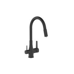 Invena Glamour baterie de bucatarie cu filtru pe picior negru BZ02F04