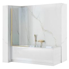 Rea Elegant Gold paravan cadă 80 cm o piesă auriu periat/sticlă transparentă REA-W6601