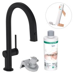 Hansgrohe Aqittura M91 baterie de bucatarie cu filtru pe picior negru 76800670