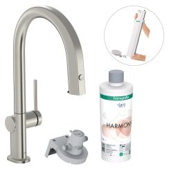 Hansgrohe Aqittura M91 baterie de bucatarie cu filtru pe picior oţel inoxidabil 76800800