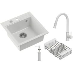 Quadron Comfort 110 chiuveta cu baterie și accesorii alb/alb HCQP5052BIK_3673500WHM