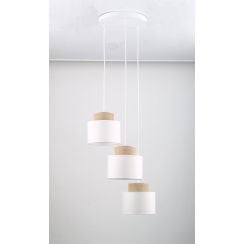 TK Lighting Duo lampă suspendată 3x15 W alb 2594