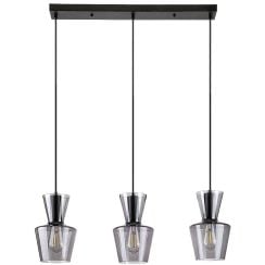 Rabalux Abra lampă suspendată 3x60 W negru-fumuriu 72163