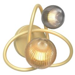 Zuma Line Arlon lampă de perete 2x3.5 W auriu-gri-chihlimbar MB4922-2-EGBDN