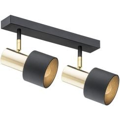 Argon Doria lampă de tavan 2x15 W negru-alamă 925