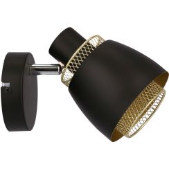 Candellux Aleksandria lampă de perete 1x40 W negru-auriu 91-13750