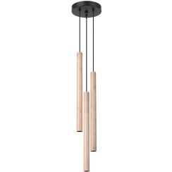 Sollux Lighting Pastelo lampă suspendată 3x8 W negru-lemn SL.1268
