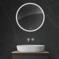 Oltens Nordlis oglindă 60x60 cm rotund cu iluminare cu covoraș de încălzire 64100000