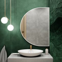 Baltica Design Tiny Border Semi Round oglindă 130x85 cm alb 5904107923475