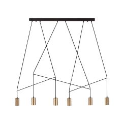 Nowodvorski Lighting Imbria lampă suspendată 6x10 W negru-alamă 7955