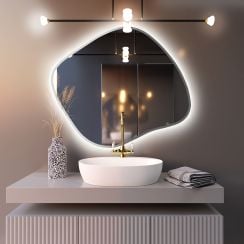 Baltica Design Bright Stain III oglindă 50x43 cm cu iluminare argint 5904107920290