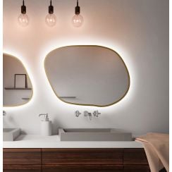 Baltica Design Bright Stain IV oglindă 60x43 cm cu iluminare auriu 5904107921242