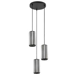 Rabalux Veness lampă suspendată 3x40 W negru-fumuriu 72255