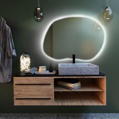 Baltica Design Bright Stain II oglindă 80x57 cm cu iluminare alb 5904107919324