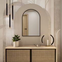 Baltica Design Tiny Border Pastille Cut oglindă 80x140 cm negru 5904107924762