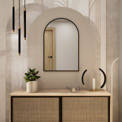 Baltica Design Tiny Border Pastille Cut oglindă 50x110 cm negru 5904107924724